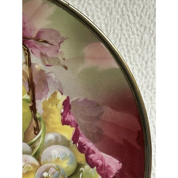 Vintage 1909-1934 C.T. Altwasser 9 1/4” Gorgeous Red & Green Grapes & Apples EUC - Picture 3 of 12